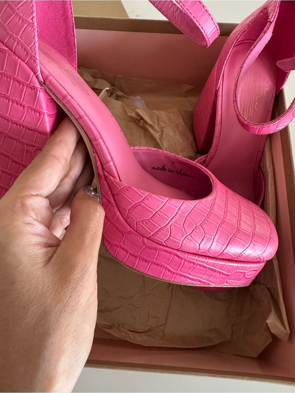 Nib Charlotte Stone Pink fran Platform Heels - Picture 3 of 9